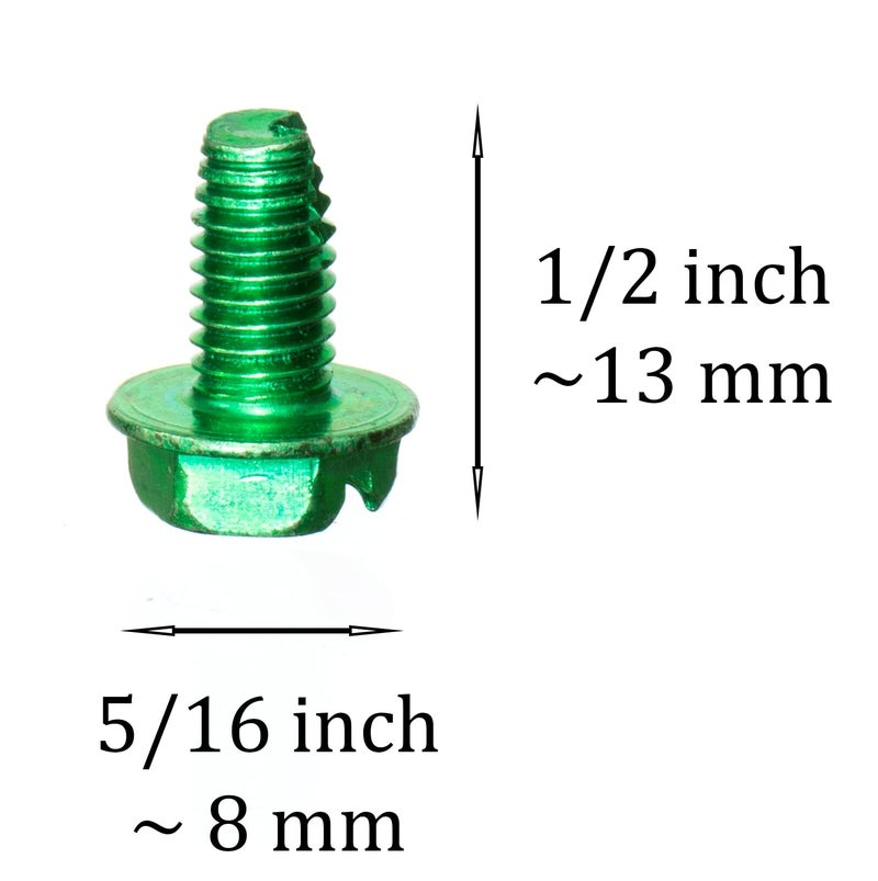 THE CIMPLE CO 1/2 in (13 mm) Self-Tapping Ground Screws - 10-32 Ground Screws - Electrical Grounding - Hex Head - Stainless Steel - Green, 10 Pieces - Image 4